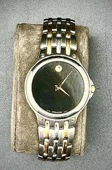 Movado Museum Two-Tone Stainless Steel Bracelet Black Dial Quartz Watch 30m