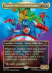 MTG Commander MSH *FOIL* BORDERLERSS M Captain America, Team Leader #0005