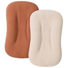 Muslin Baby Cover for Newborn, Soft and Breathable 100% Cotton Lounger Caramel