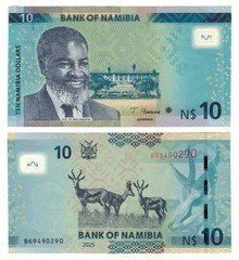 Namibia 10 Dollars (2025) - Springboks/p16c, B216c UNC