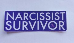 Narcissist Survivor Sticker 4.00" x 1.35" Custom Die-cut Purple Ribbon 