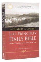 NASB, Charles F. Stanley Life Principles Daily Bible, Paperback - VERY GOOD