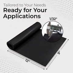 Neoprene Sheet 1/32 x 9 x 12 in  Rubber Mat Thin Gasket Material Made in USA