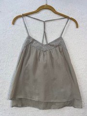NEW American Eagle Women's Grey Braided RacerBack Cami Tank XS Flowy Chic