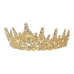New Beautiful Gold Tone Rhinestone Tiara Crown Queen Wedding Pageant Birthday