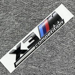 New Black X3 M Competition Rear Trunk Badge For F97 M Emblem Lettering Decal