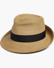 NEW Eric Javits Classic Squishee Straw Packable Fedora Sun Hat (50+ SPF)