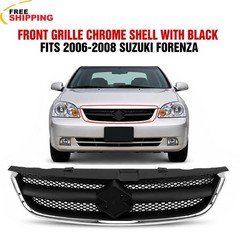 New Front Grille Chrome Shell With Black Fits 2006-2008 Suzuki Forenza Plastic
