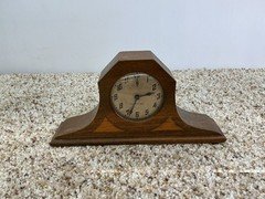 New Haven Camel Back Art Deco Wooden Mechanical Desk Clock (working)