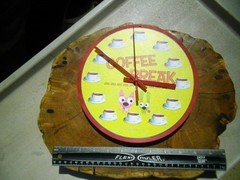 New Hoops & Yoyo Hallmark Hand Made " Coffee Break " Wall Clock 9" - Works Great