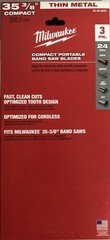 NEW! Milwaukee 48-39-0539 35-3/8-Inch 24-TPI Compact Portable Band Saw Blade 3pk