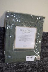 NEW Restoration Hardware Sheer Silk Organza Drape Olive Sage 50x84 Curtain Green