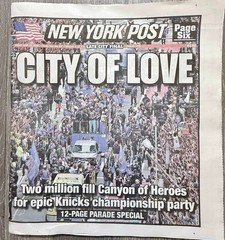 NEW YORK POST - KNICK  PARADE SPECIAL - FRIDAY 19, 2026 - BRAND NEW