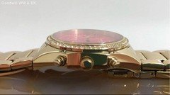 NIB Bulova Caravelle Chrono 44L168 Gold Tone Pink Face 36mm Women's Watch NWT
