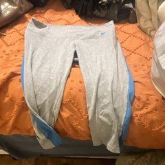 Nike Dri-FIT Women's Gray/Blue Pull-On Leggings M Stretch Training
