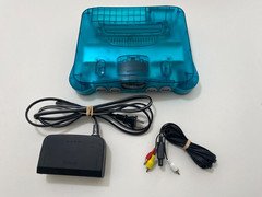 Nintendo 64 N64 Ice Blue Funtastic Console System  Power And AV Cleaned Minty!