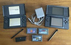 Nintendo DS Lite Black Bundle with 3 Games, Charger, Stylus & Additional DS Lite