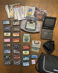 Nintendo Game Boy Advance & Advance SP Bundle/Lot With 21 Games & Cheat Adapter