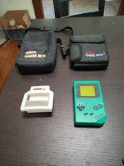Nintendo Game Boy DMG-01 Green Play It Loud Tested W/Magnifier & Cases
