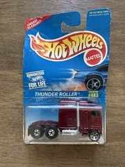 NIP New Vintage 90s 1995 Hot Wheels #483 Thunder Roller Semi Truck Diecast 1:64