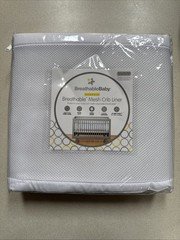 NIP~BreathableBaby Breathable Mesh Crib Liner~White~Fits Most Cribs 100% Poly