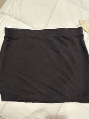 No Boundaries Black Textured Knit Mini Bathingsuit Skirt Pull-On Stretch Waist L