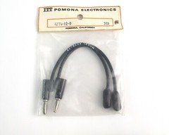 NOS ITT/Pomona 4274-12-0 Multi-Stacking Banana Plug Patch Cord Black 12"