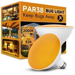 Nouscan PAR38 LED Bug Lights for Outside, Amber Yellow 150W