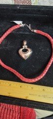 Ntw Joseph Esposito Sterling Silver Heart Pendant on Red Braided Rope 28