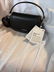 NWT Lululemon cactus Leather Mini Bag 1.2 L cross Body Black Silver Pouch 