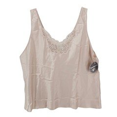 NWT UNMENTIONABLES Taupe Beige Cami Tank Lingerie lace Trim LARGE