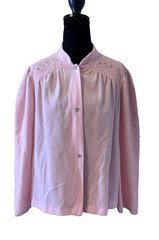 NWT Vanity Fair Pink Lace Trim Bed Jacket Vanalure II M Vintage 1980s USA