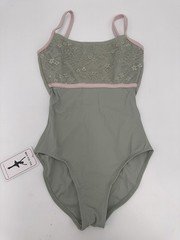 NWT XS Women's/teen Dance Leotard, Green Lace 