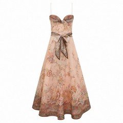 NWT Zimmermann Spring Summer Ready-to-Wear Silk Linen Structured Midi Slip Dress