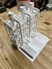 O Scale Refinery Triple Furnace. BUILT. .  not painted