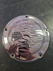 OEM Harley-Davidson Twin Cam Flame Bar & Shield Derby Cover
