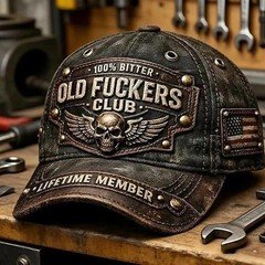 Old F*ckers Club Baseball Cap, lustige Baseballkappe für Herren, Lifetime