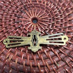 Old Keyhole Brass Plate Patent 1893 For Old Jewelry Box Beautiful Design!