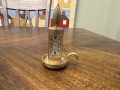 Older Xanadu Candlestick Clock Quartz 4” Tall needs battery