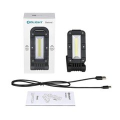 Olight Swivel COB + LED Foldable Work Light, 180 Deg Clip Style Stand, 400 Lumen