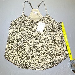 Olivia Grey Beige/Black Leopard Animal Print Camisole Tank Top Women’s S