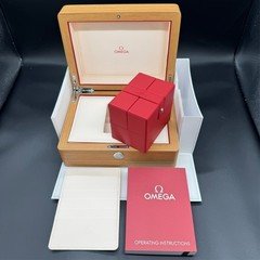 Omega Authentic Wooden Watch Box  Storage Case Grain Beige Unused Ships in 1 Day