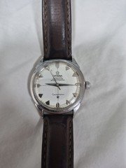 OMEGA Constellation Automatic Chronometer White Crosshair Dial Brown Leather