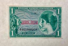 ~ One Dollar $1 MILITARY PAYMENT CERTIFICATE MPC SERIES 651  - UNCIRCULATED UNC