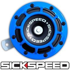 ONE SICKSPEED BLUE SUPER LOUD ELECTRIC BLAST TONE HORN MOTORCYCLE 12V M5