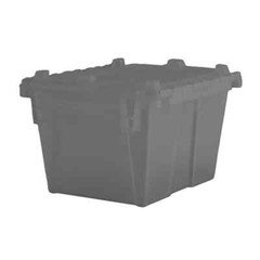 Orbis 0.3 Cu Ft, 70 Lb Load Capacity Gray Polyethylene Attached-Lid Container...