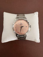 Orient Bambino Automatic Pink Dial 40.5mm Steel Bracelet Date Box Papers