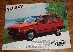 Original 1988 Yugo GV Sales Sheet Brochure 88