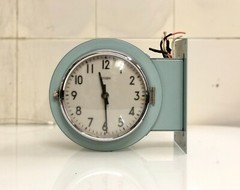 Original Vintage Maritime Navigation Dual Face Steel Ship's Electric Wall Clock