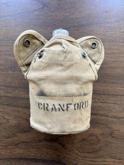 Original WWII WW2 USMC First Pattern Canteen & Cup w/ Cover Named